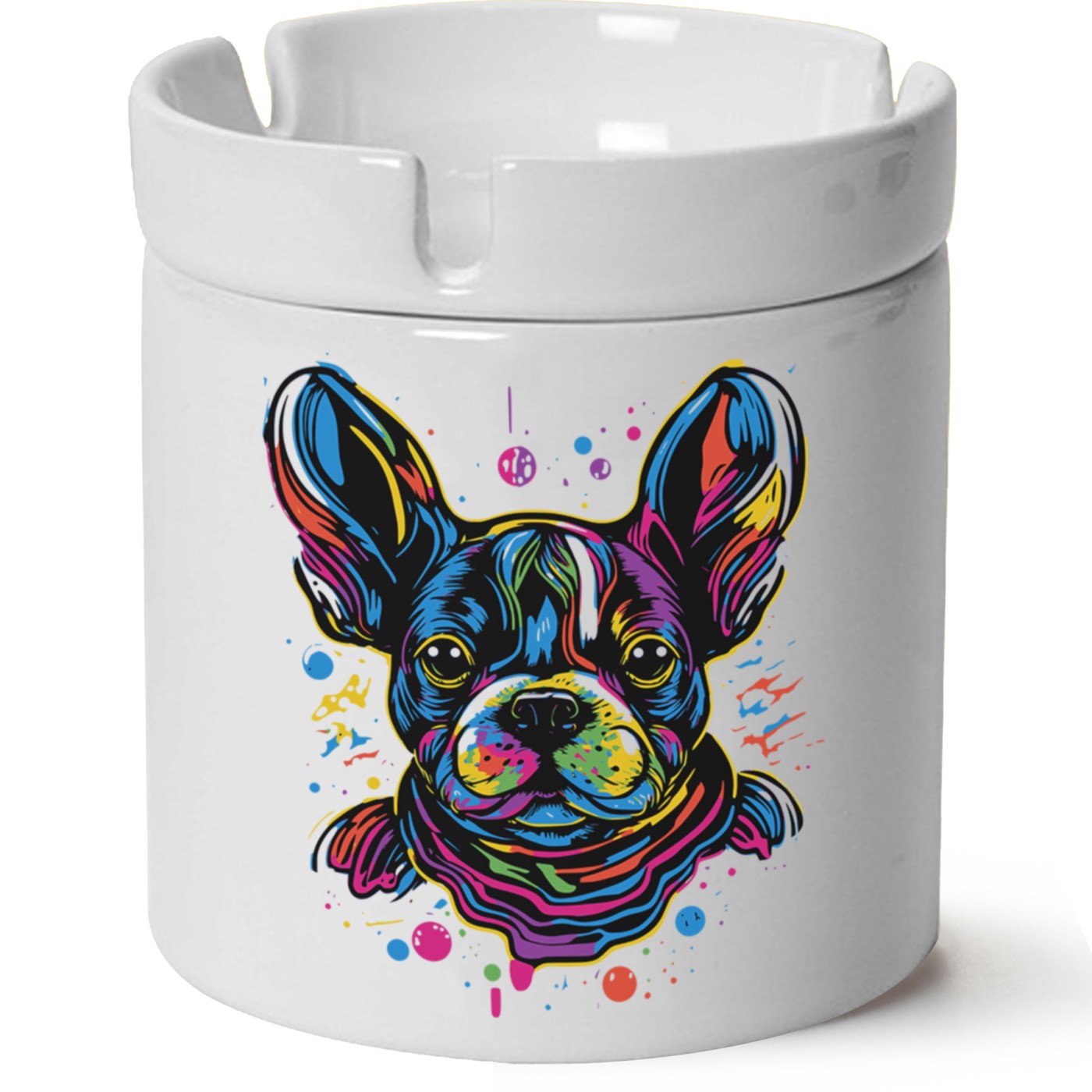 Köpek Baskılı Porselen At Söndür Küllük