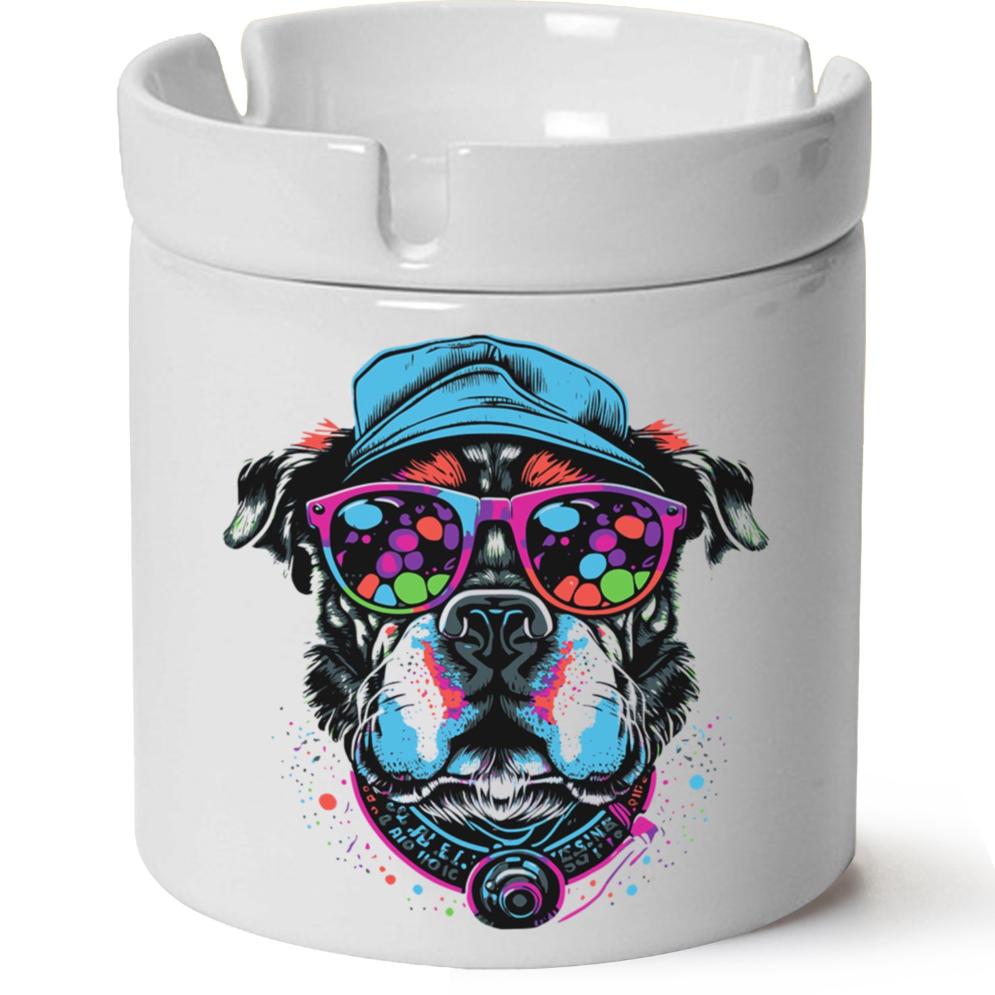 Köpek Baskılı Porselen At Söndür Küllük