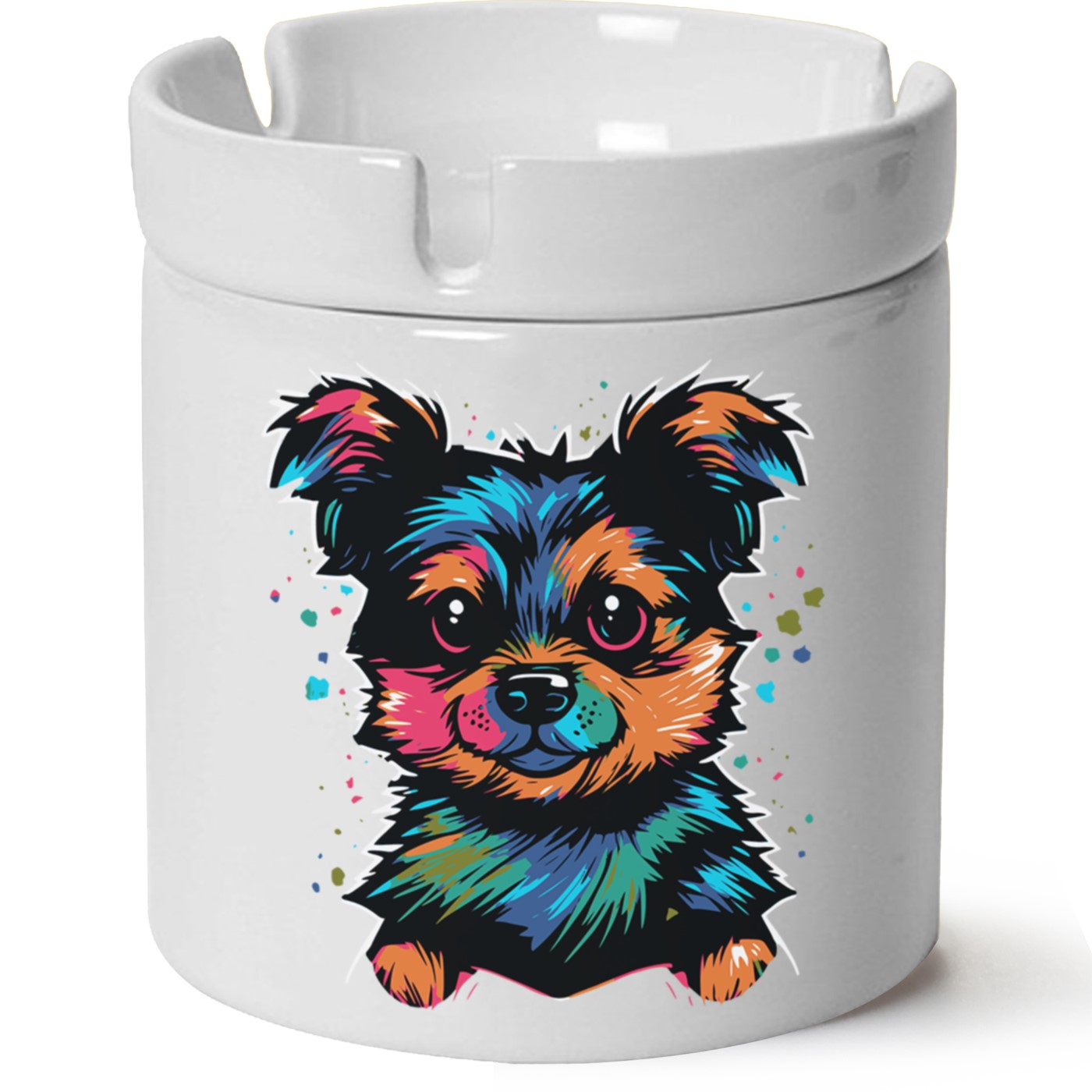 Köpek Baskılı Porselen At Söndür Küllük