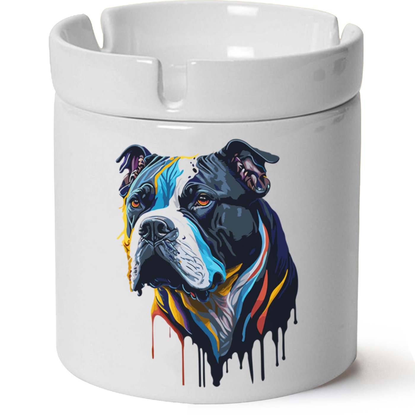 Köpek Baskılı Porselen At Söndür Küllük