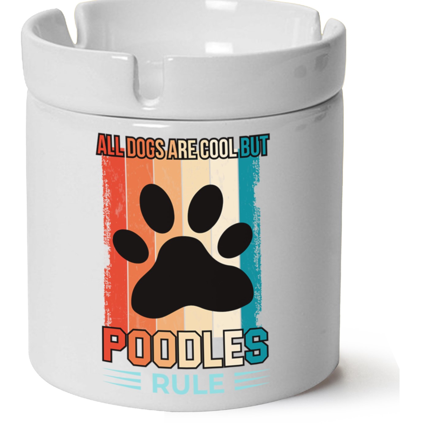 Köpek Baskılı Porselen At Söndür Küllük