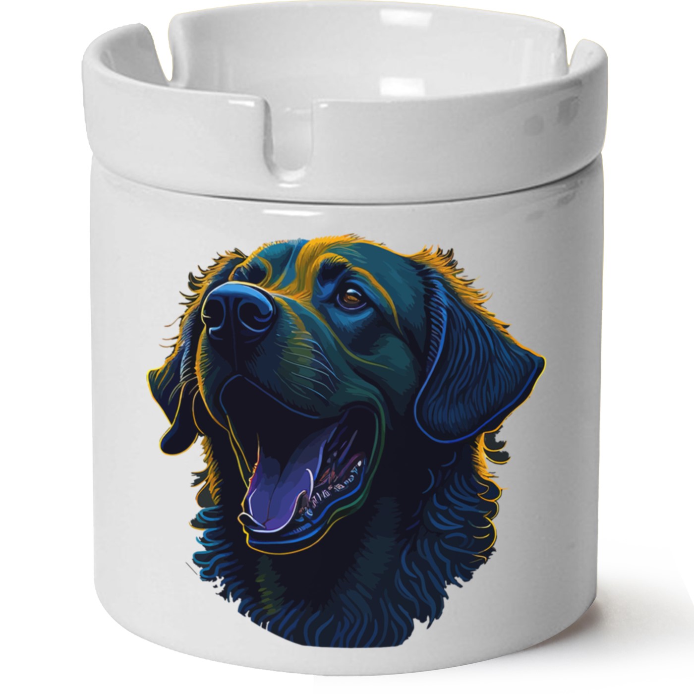 Köpek Baskılı Porselen At Söndür Küllük