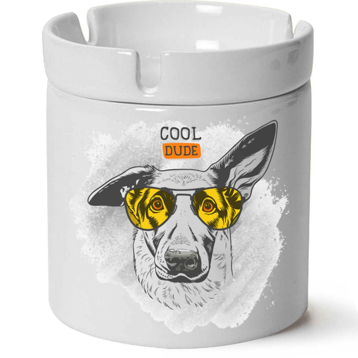 Köpek Baskılı Porselen At Söndür Küllük