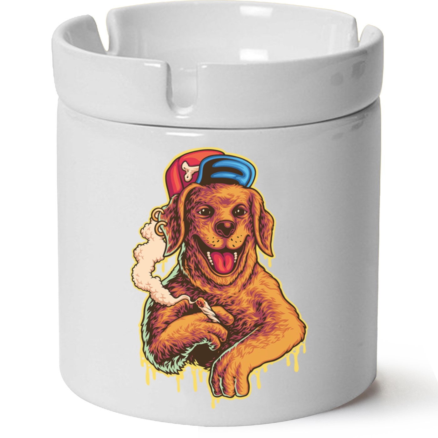 Köpek Baskılı Porselen At Söndür Küllük