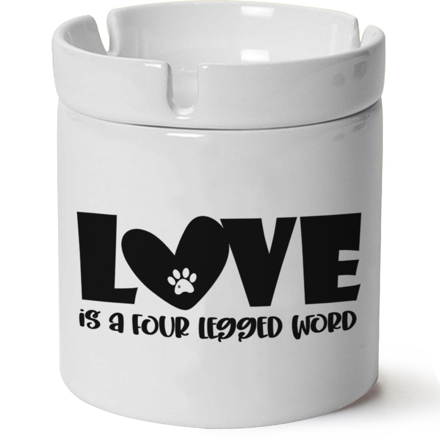 Köpek Baskılı Porselen At Söndür Küllük