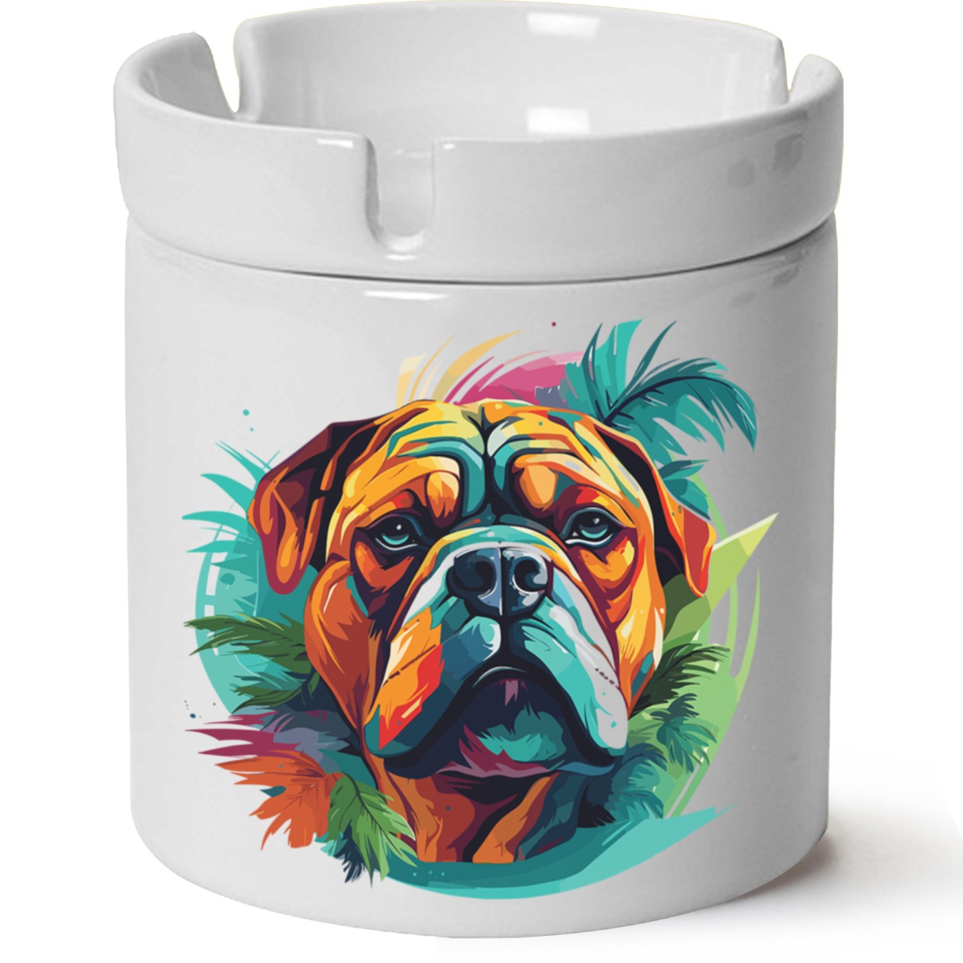 Köpek Baskılı Porselen At Söndür Küllük