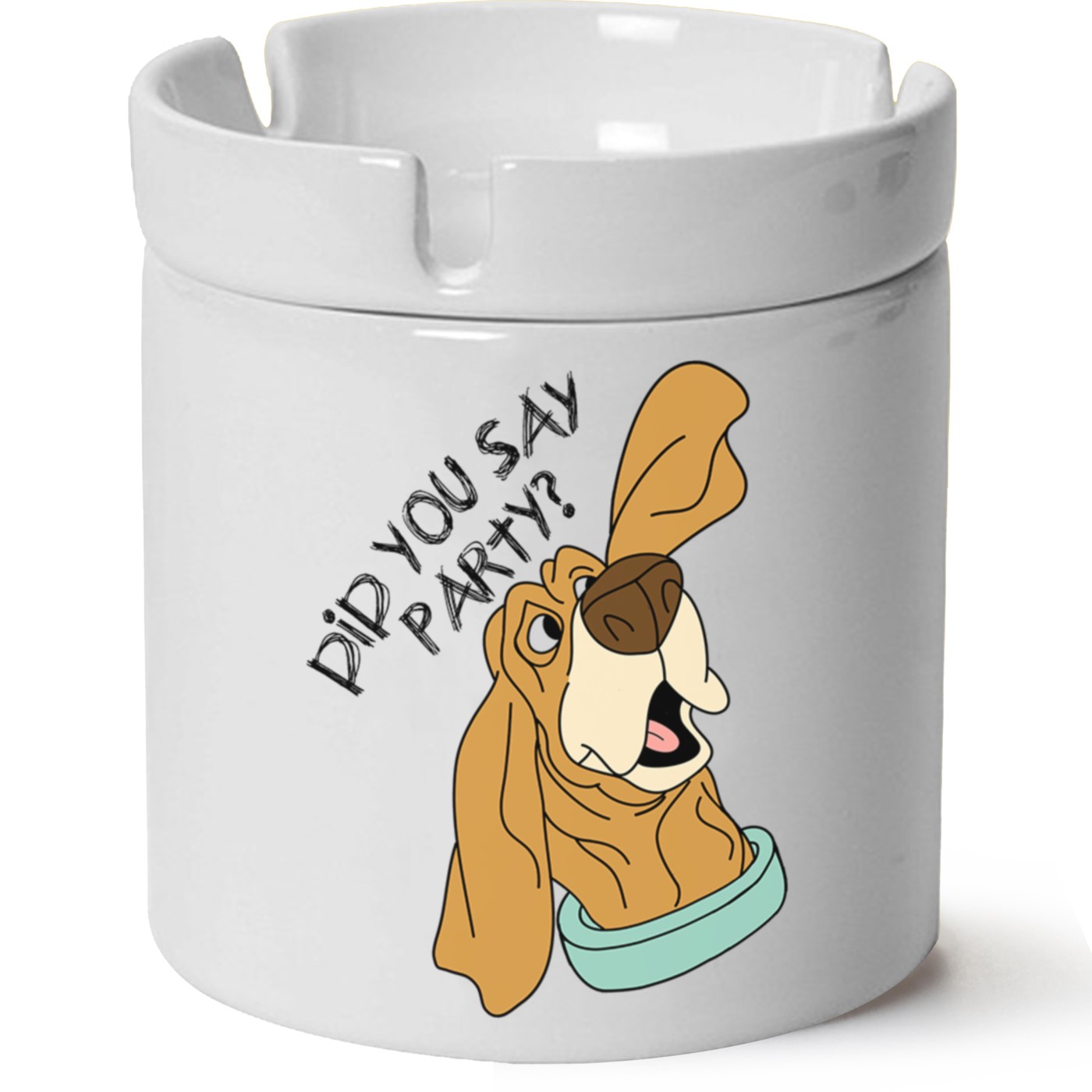 Köpek Baskılı Porselen At Söndür Küllük