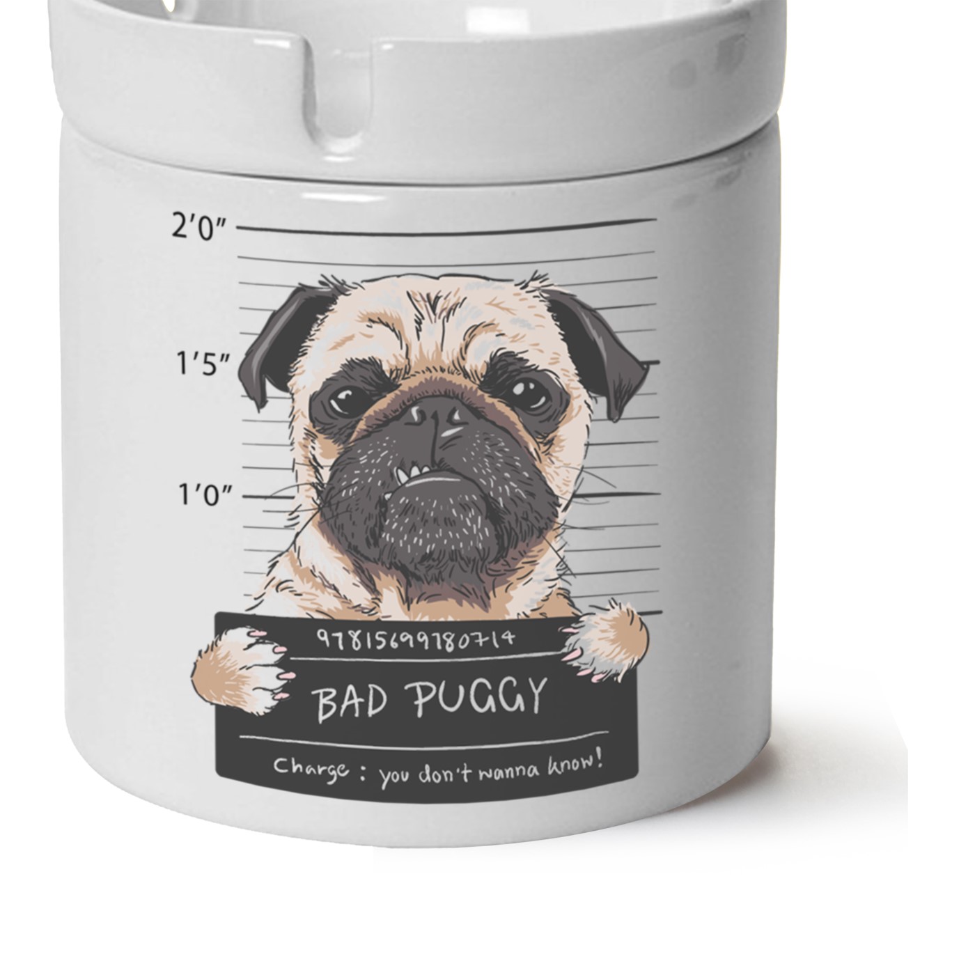 Köpek Baskılı Porselen At Söndür Küllük