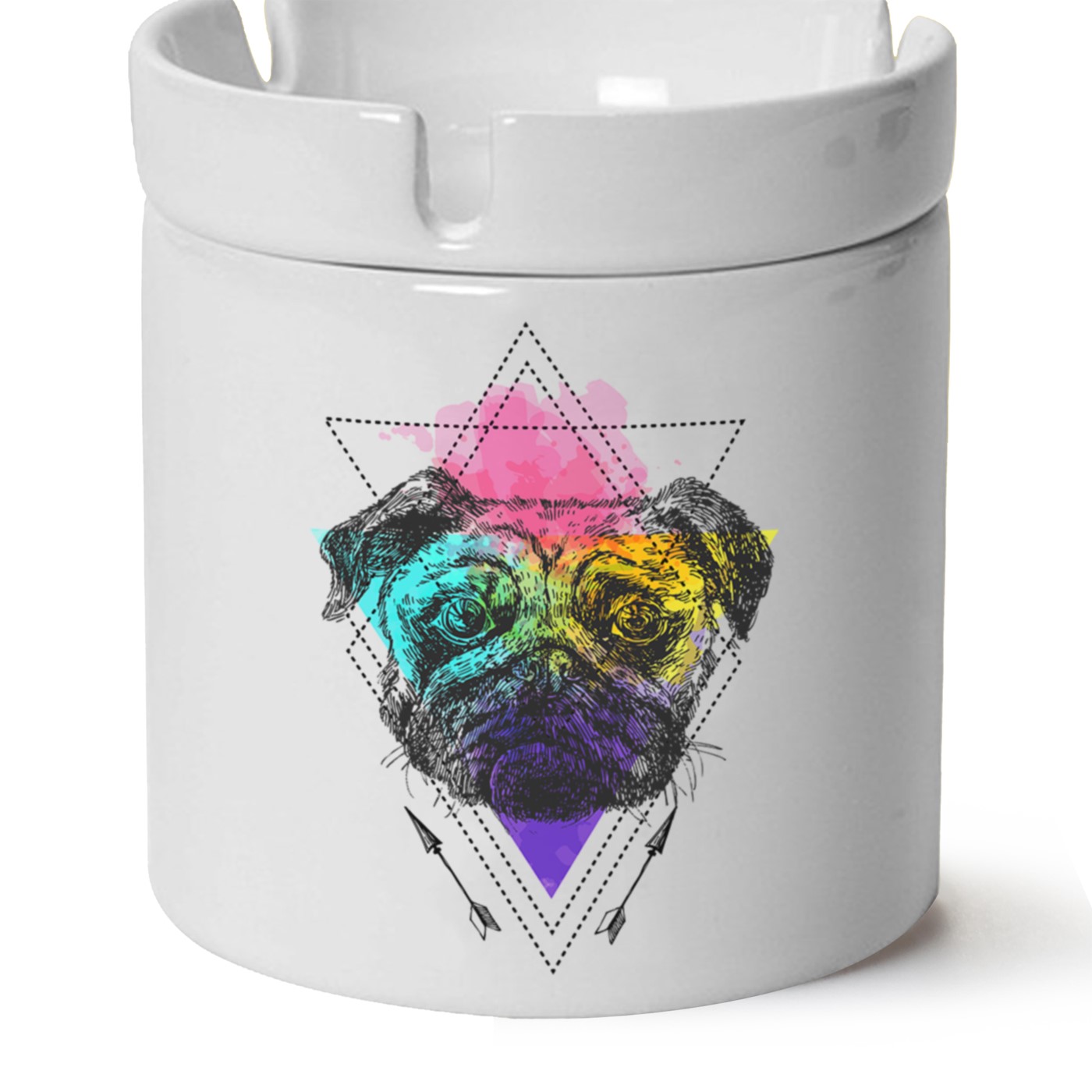 Köpek Baskılı Porselen At Söndür Küllük