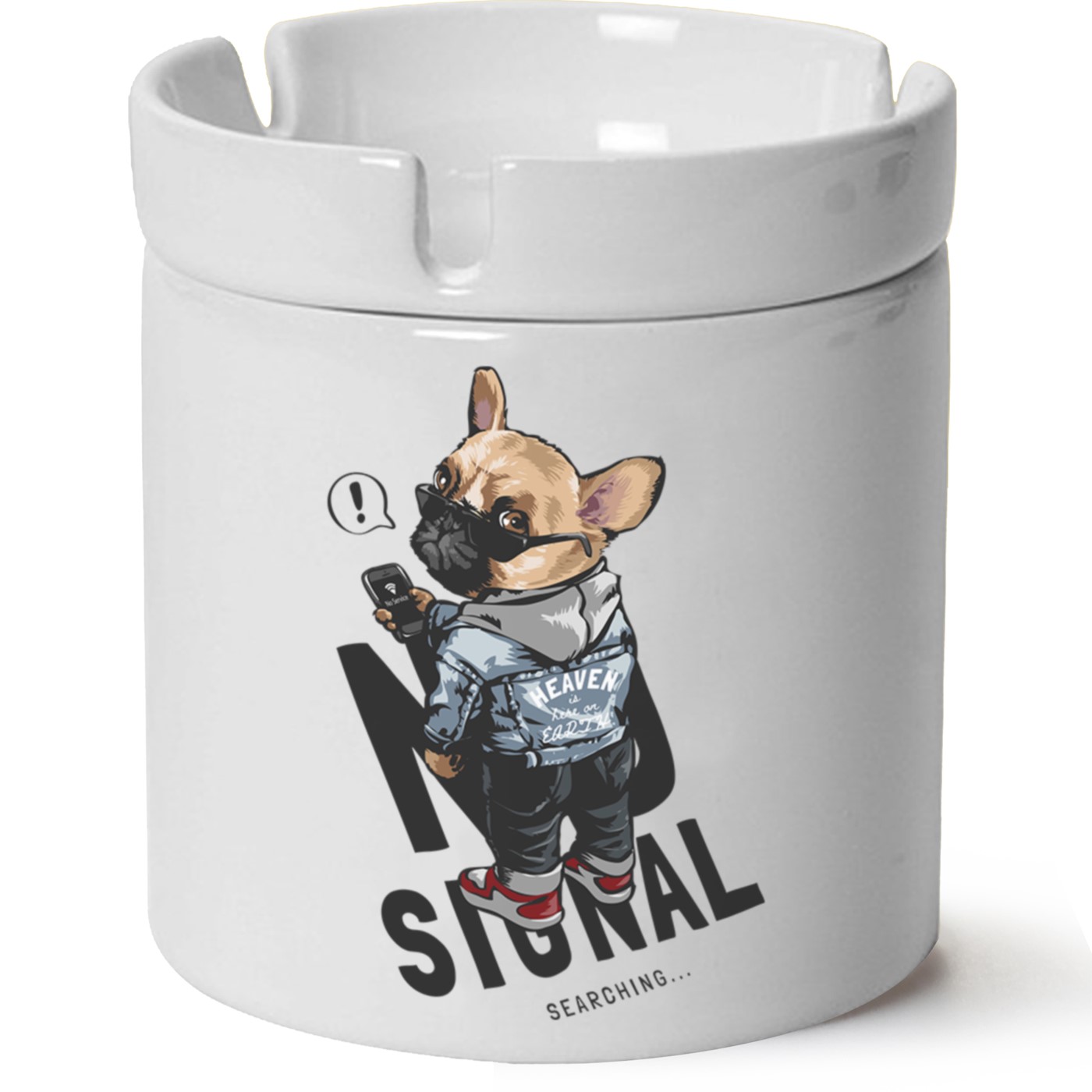 Köpek Baskılı Porselen At Söndür Küllük