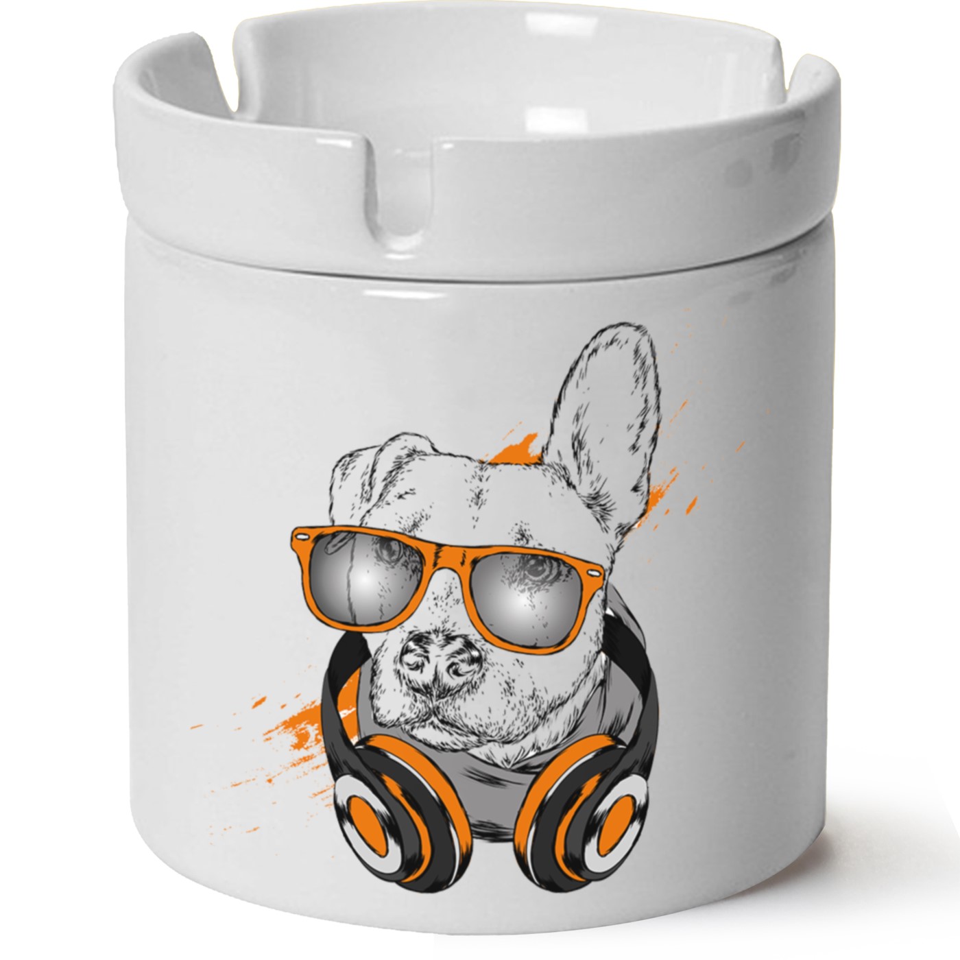 Köpek Baskılı Porselen At Söndür Küllük