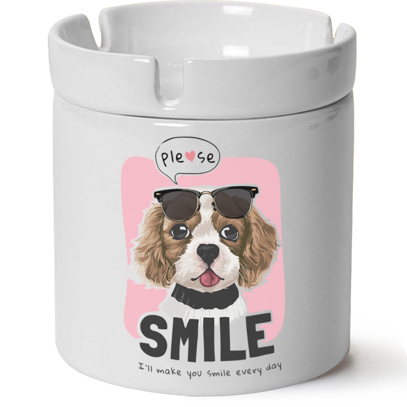 Köpek Baskılı Porselen At Söndür Küllük