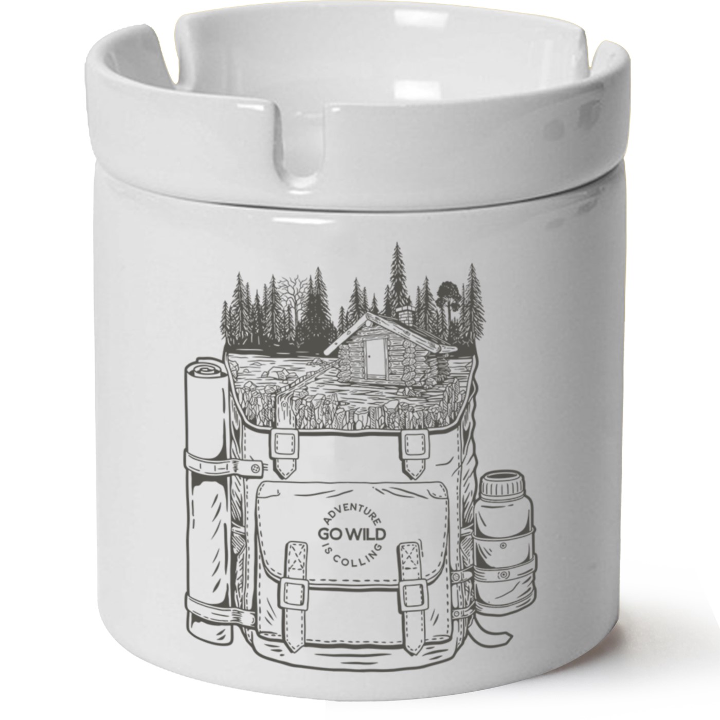 Macera-Doğa Baskılı Porselen At Söndür Küllük