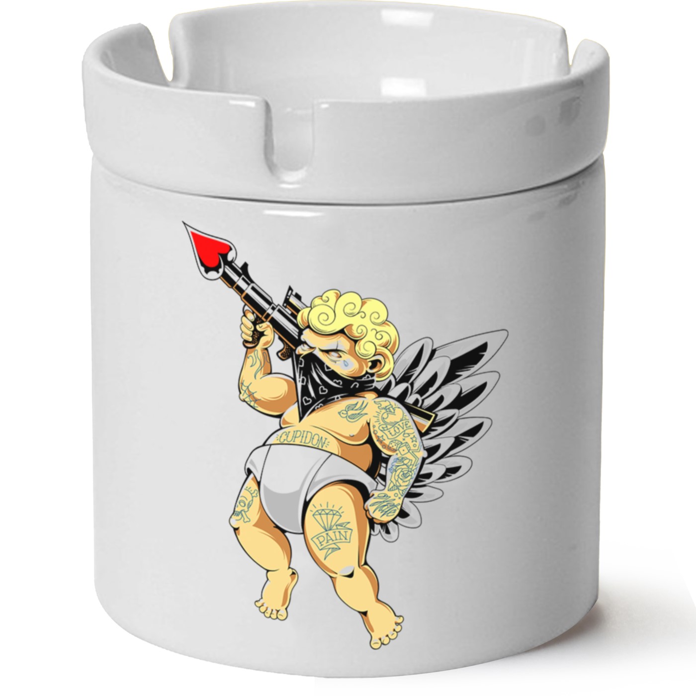 Eros Baskılı Porselen At Söndür Küllük