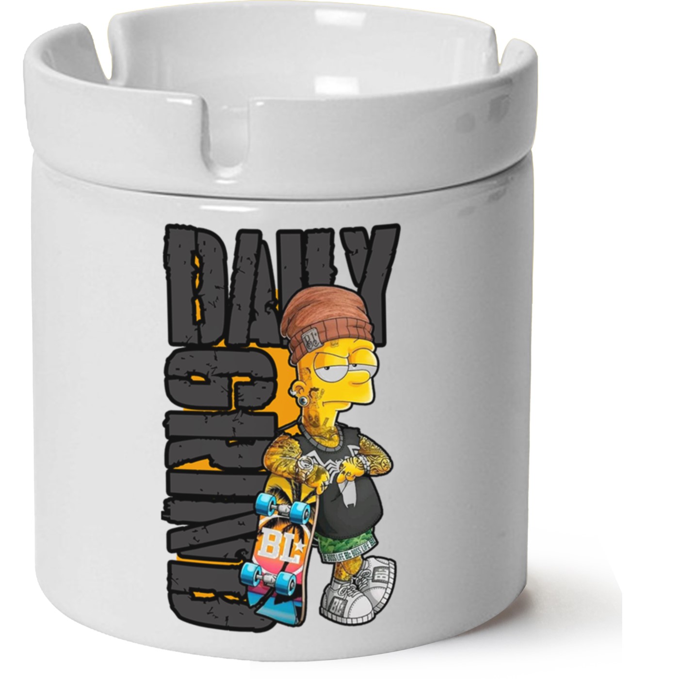 Dahy Grind Baskılı Porselen At Söndür Küllük