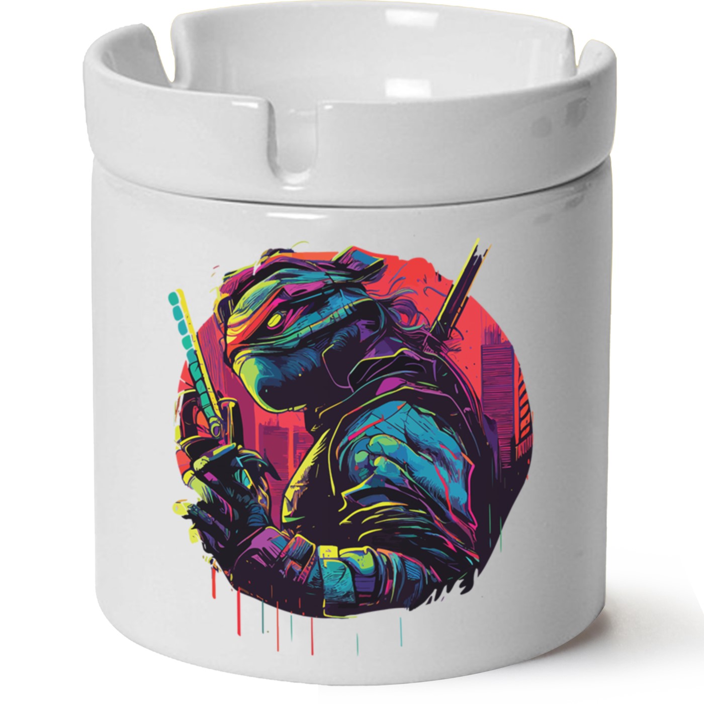 Ninja Kaplumbağa Baskılı Porselen At Söndür Küllük