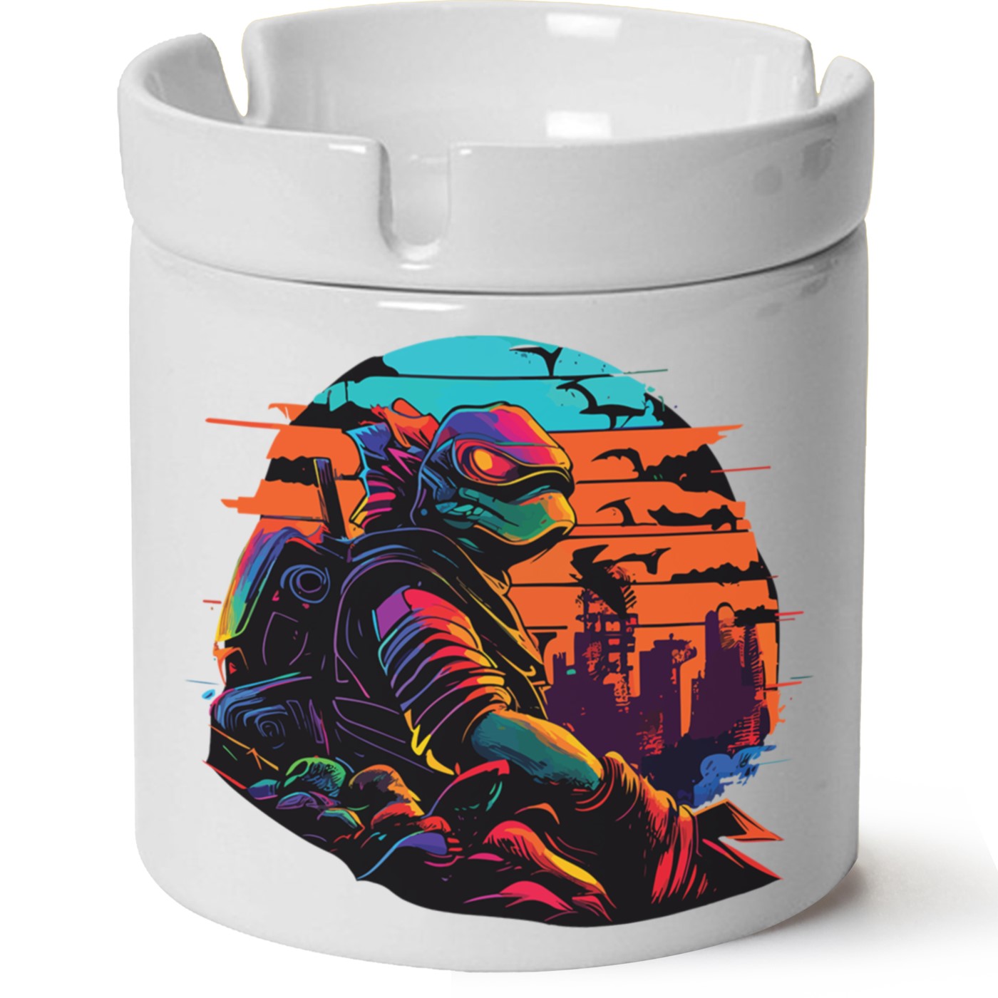 Ninja Kaplumbağa Baskılı Porselen At Söndür Küllük