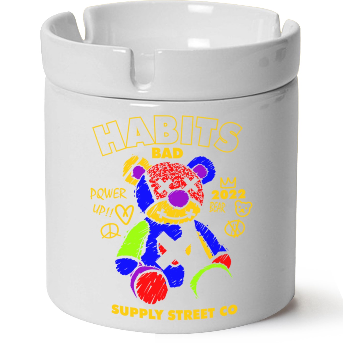 Habits Bad Baskılı Porselen At Söndür Küllük