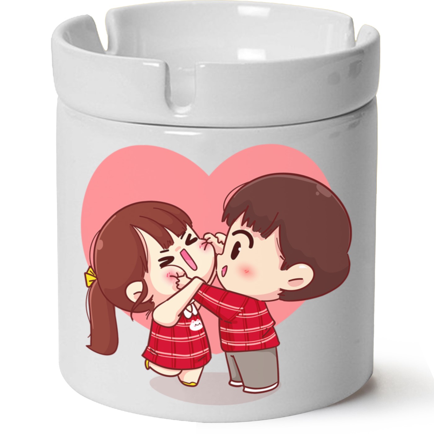 Sevimli Çift Baskılı Porselen At Söndür Küllük