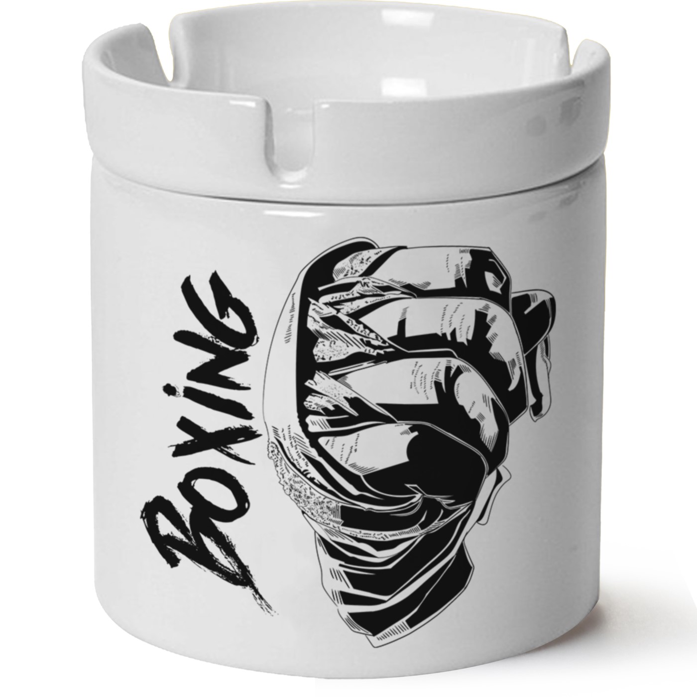 Boxing Baskılı Porselen At Söndür Küllük