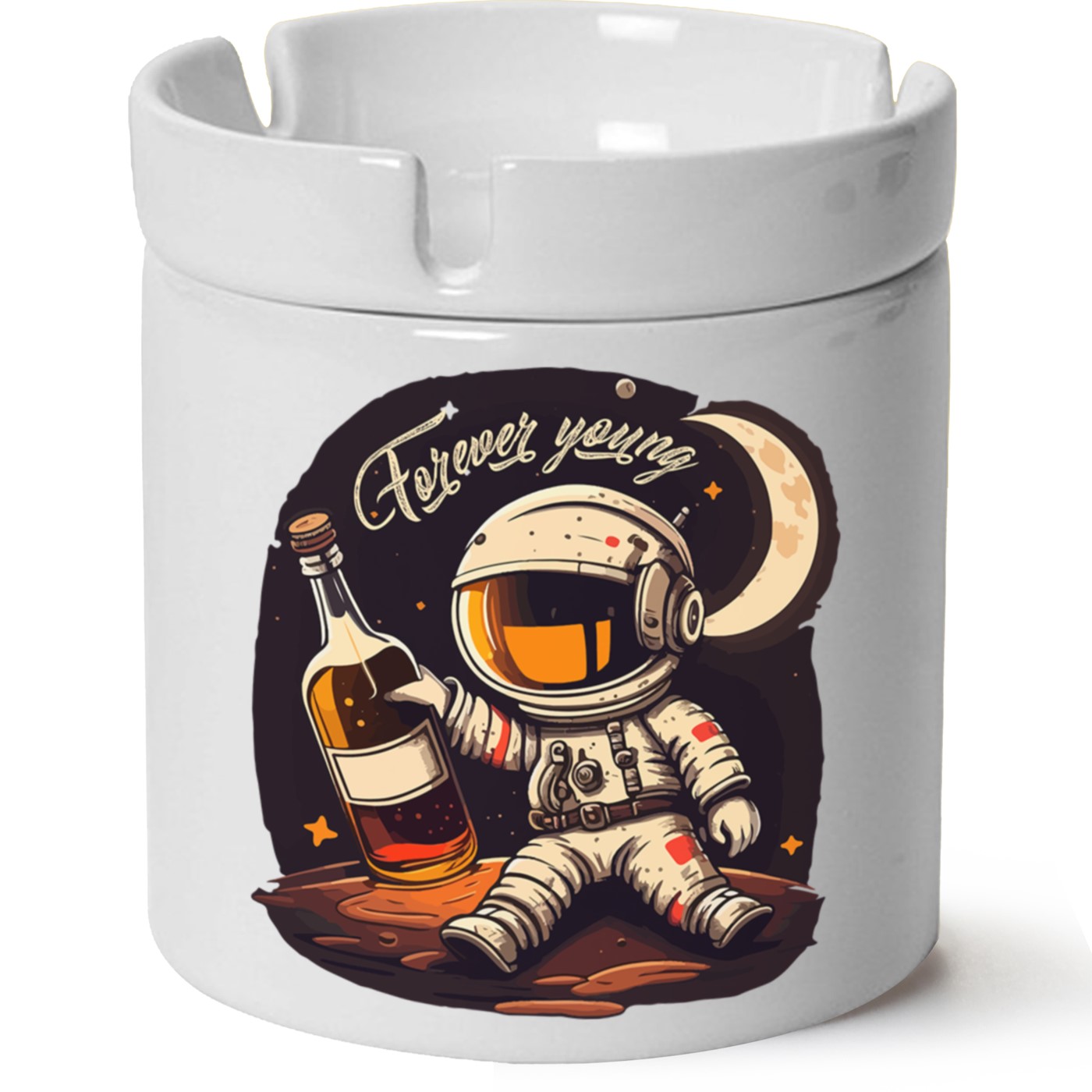 Forever Young Baskılı Porselen At Söndür Küllük