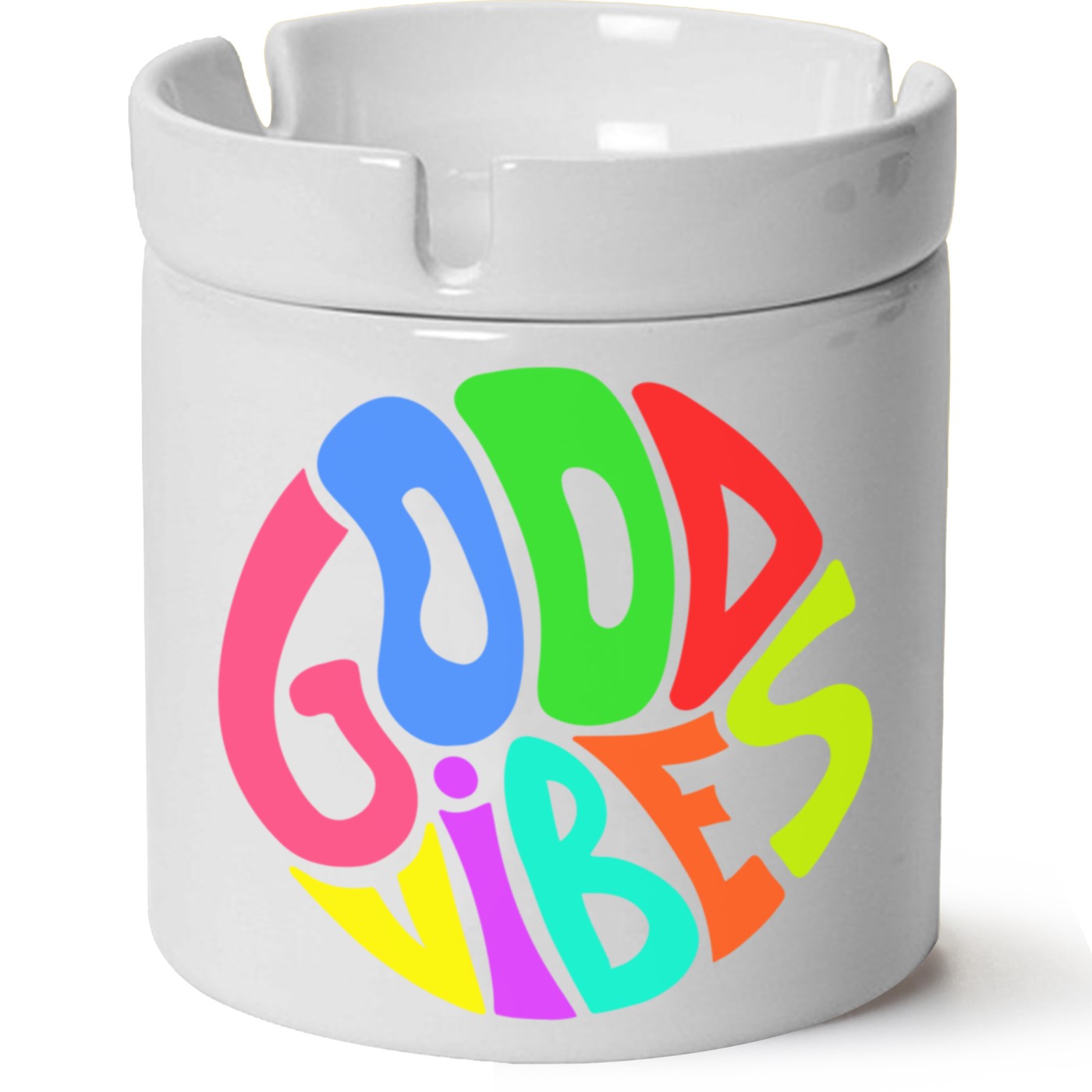 Good Vibes Baskılı Porselen At Söndür Küllük