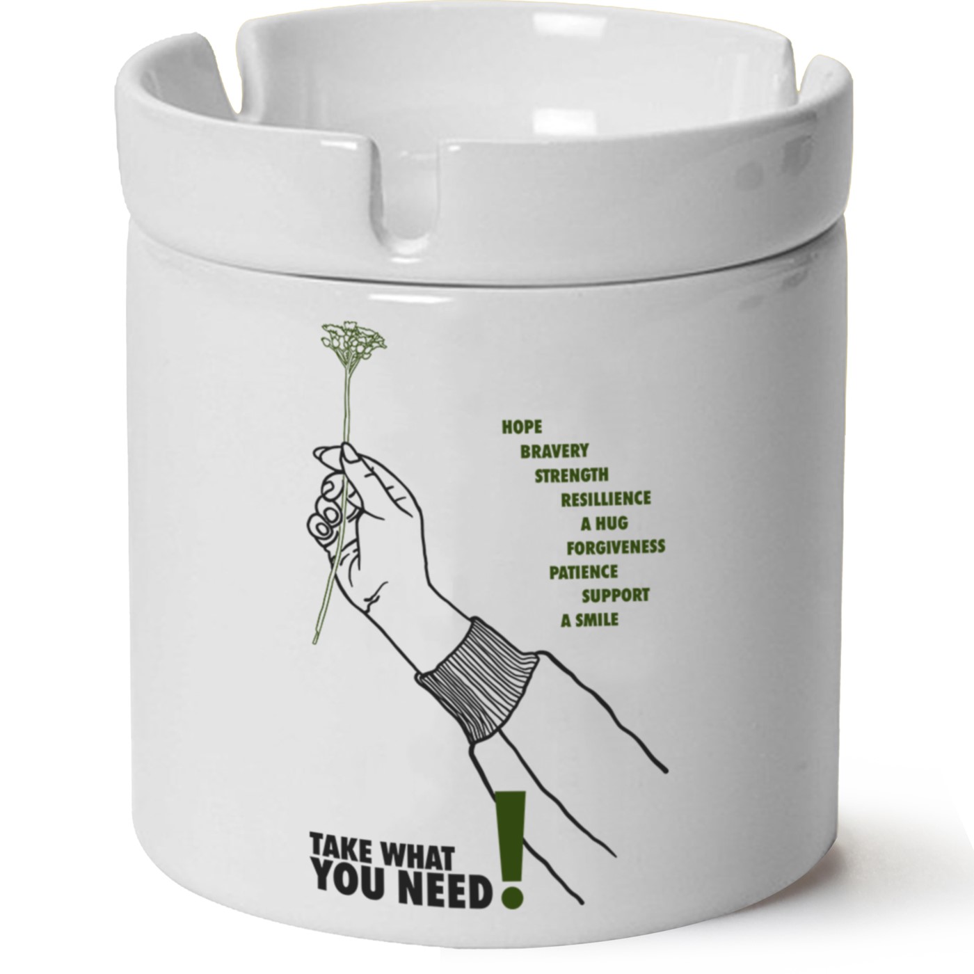 Take What You Need Baskılı Porselen At Söndür Küllük