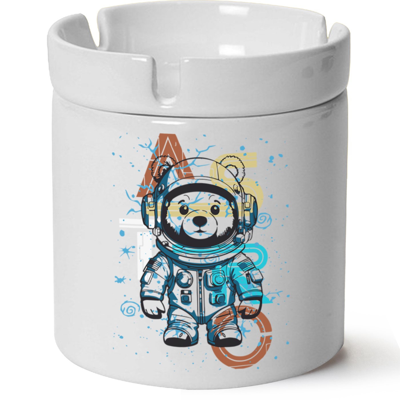 Astronot  Baskılı Porselen At Söndür Küllük