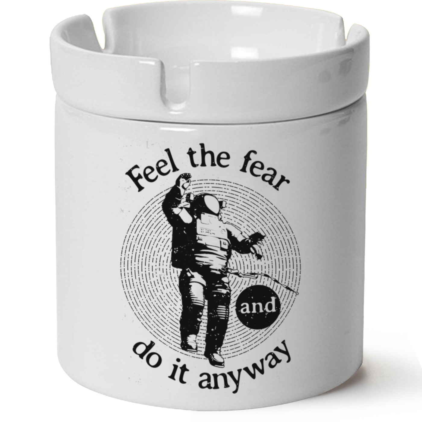 Feel The Fear Baskılı Porselen At Söndür Küllük