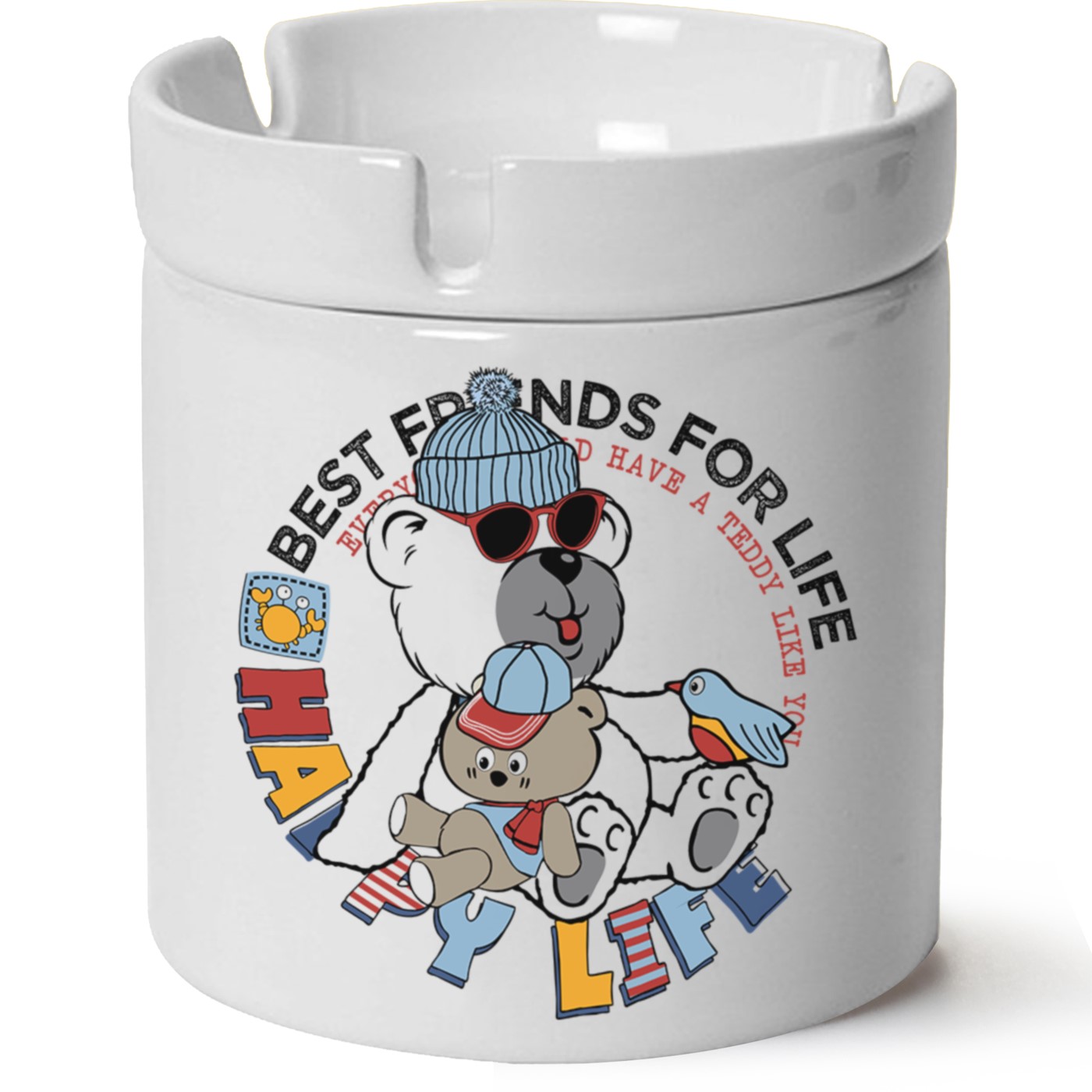 Best Friends For Life Baskılı Porselen At Söndür Küllük