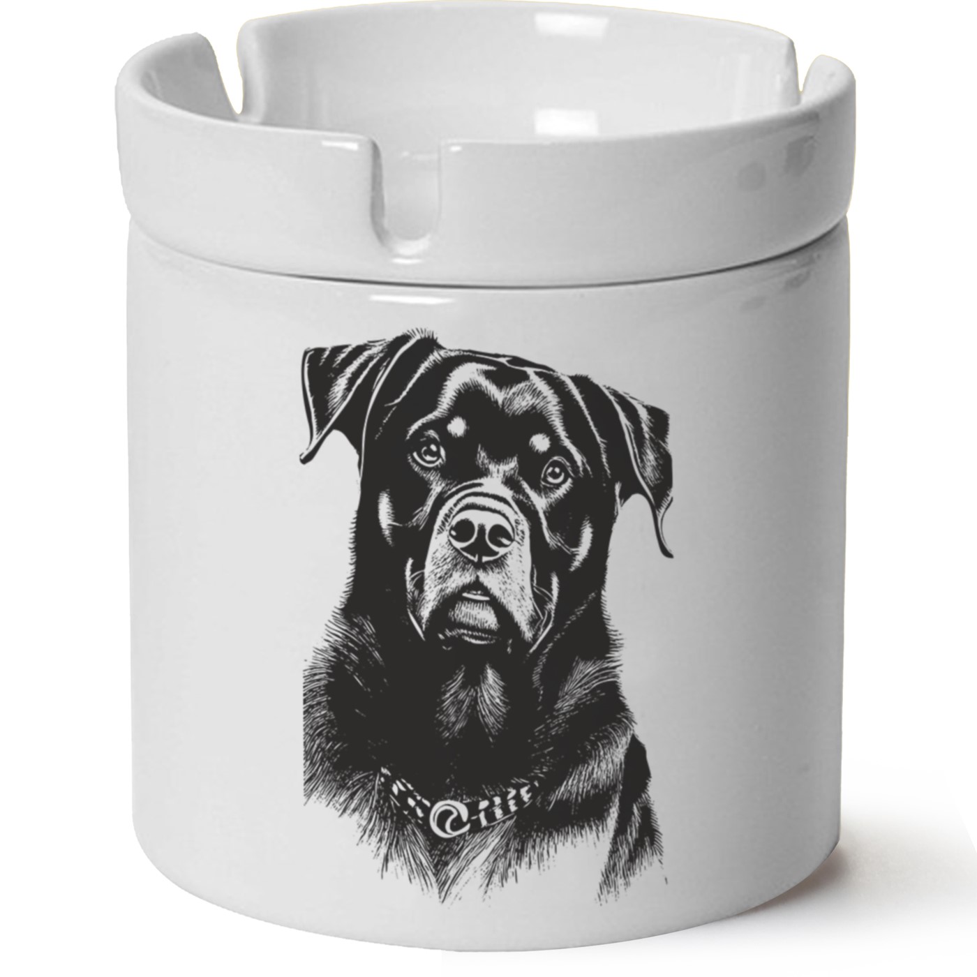 Köpek Baskılı Porselen At Söndür Küllük