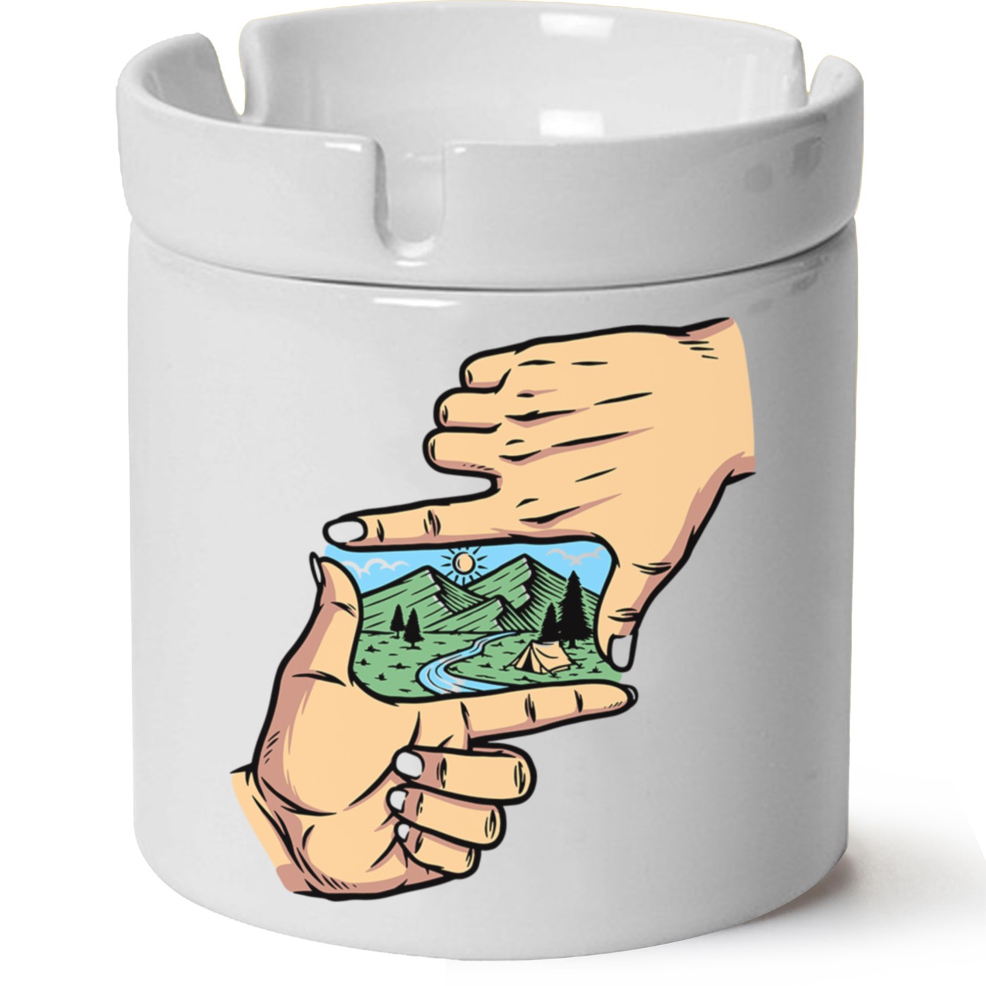 Macera-Doğa Baskılı Porselen At Söndür Küllük