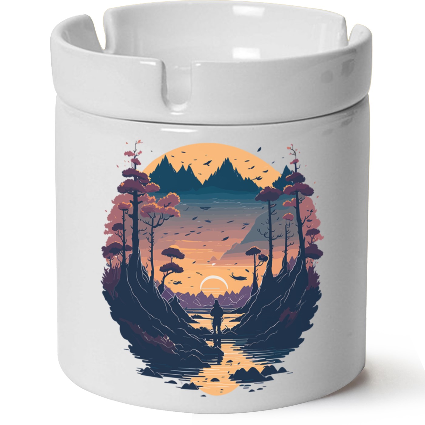 Macera-Doğa Baskılı Porselen At Söndür Küllük