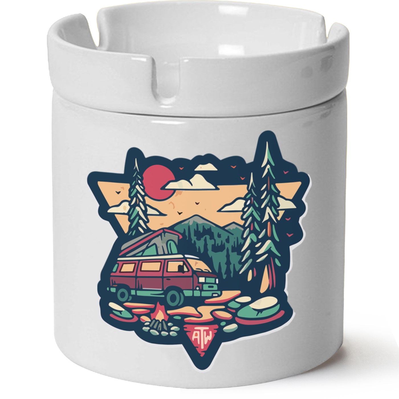 Macera-Doğa Baskılı Porselen At Söndür Küllük