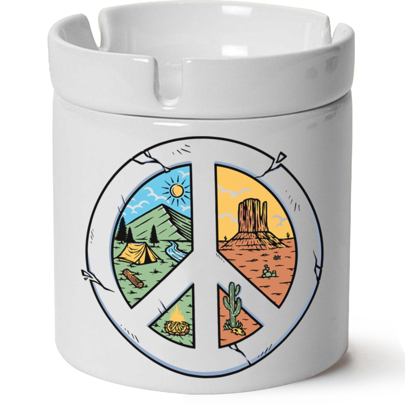 Macera-Doğa Baskılı Porselen At Söndür Küllük