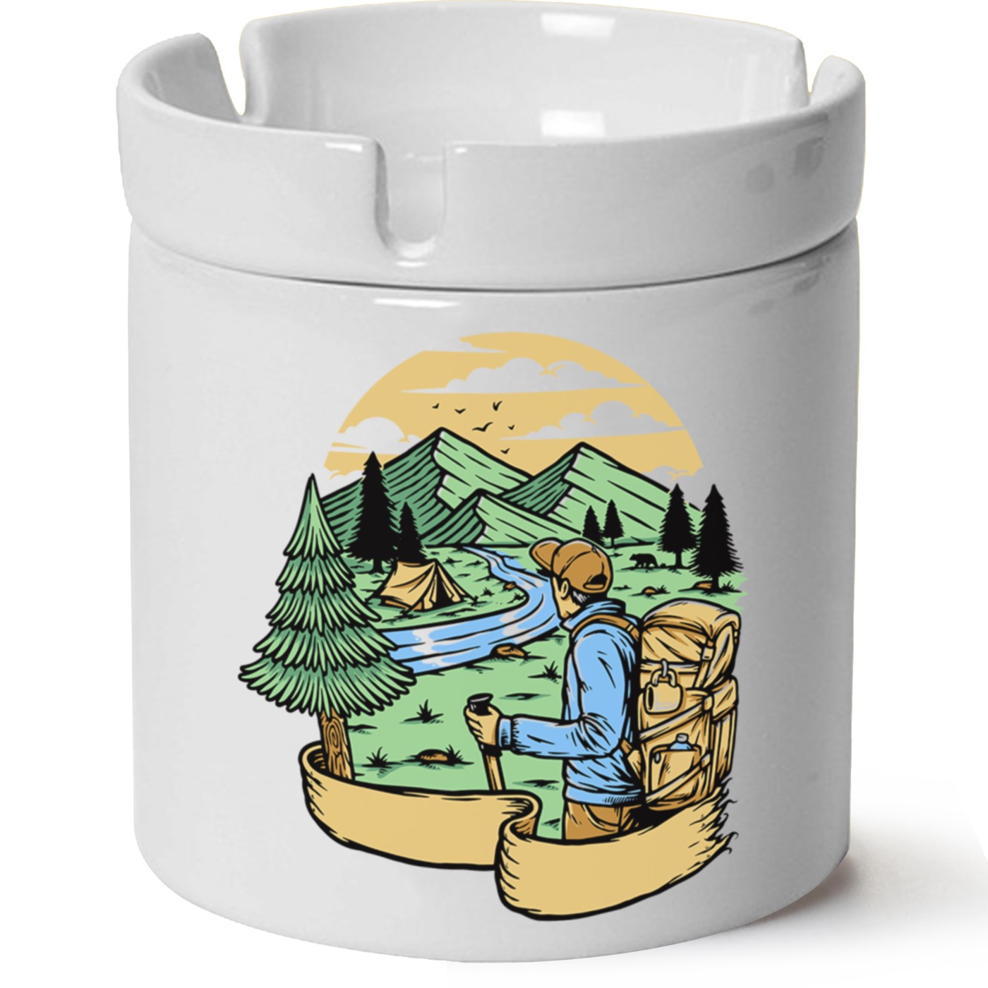 Macera-Doğa Baskılı Porselen At Söndür Küllük