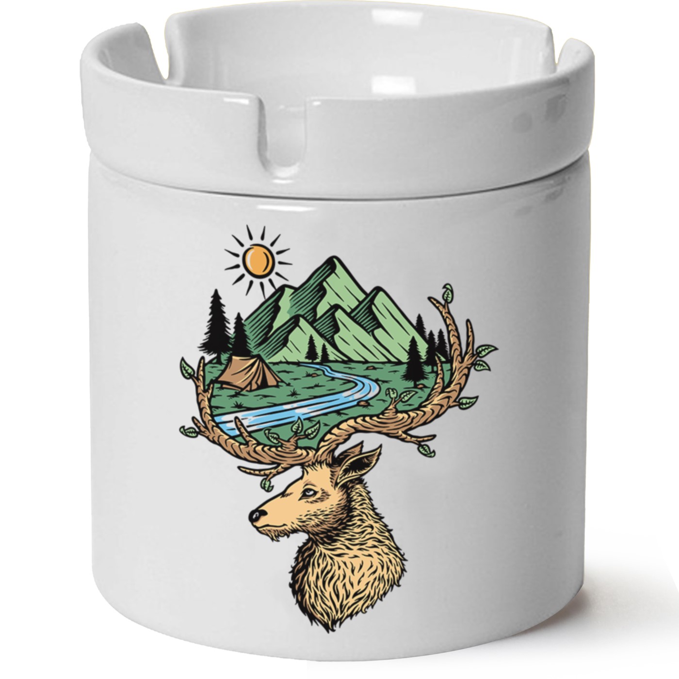 Macera-Doğa Baskılı Porselen At Söndür Küllük