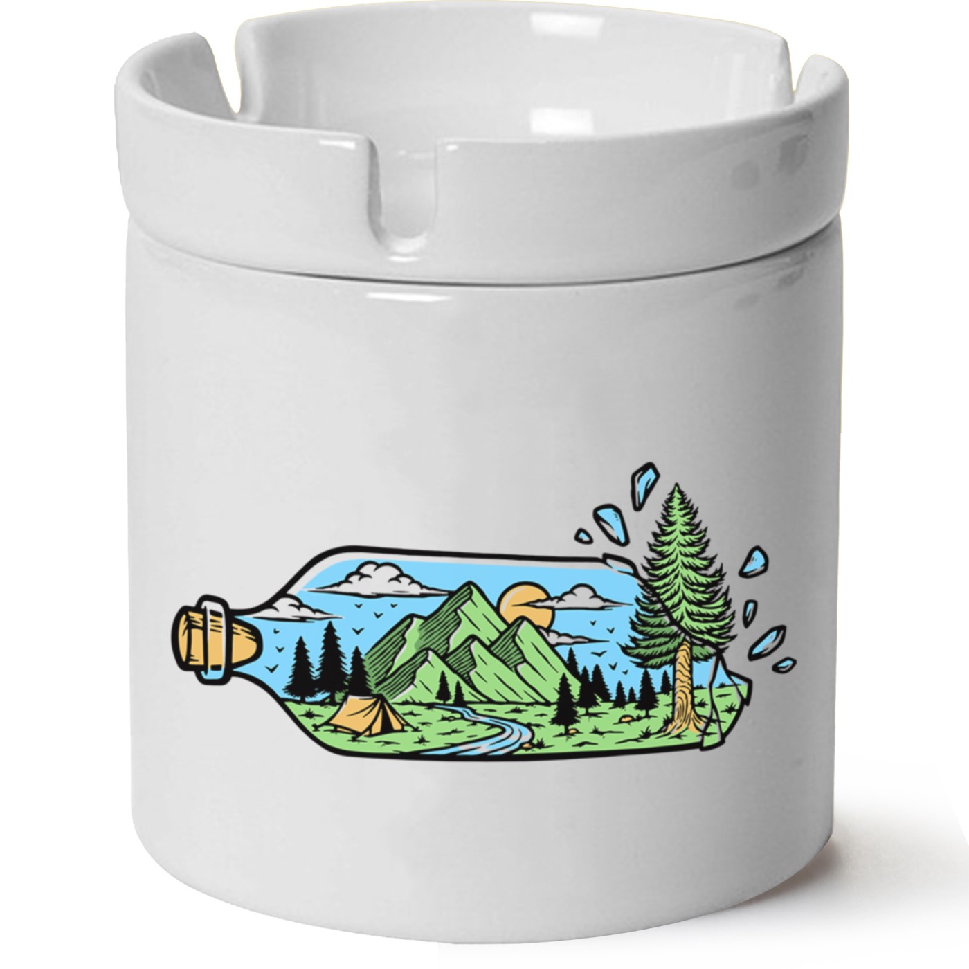 Macera-Doğa Baskılı Porselen At Söndür Küllük