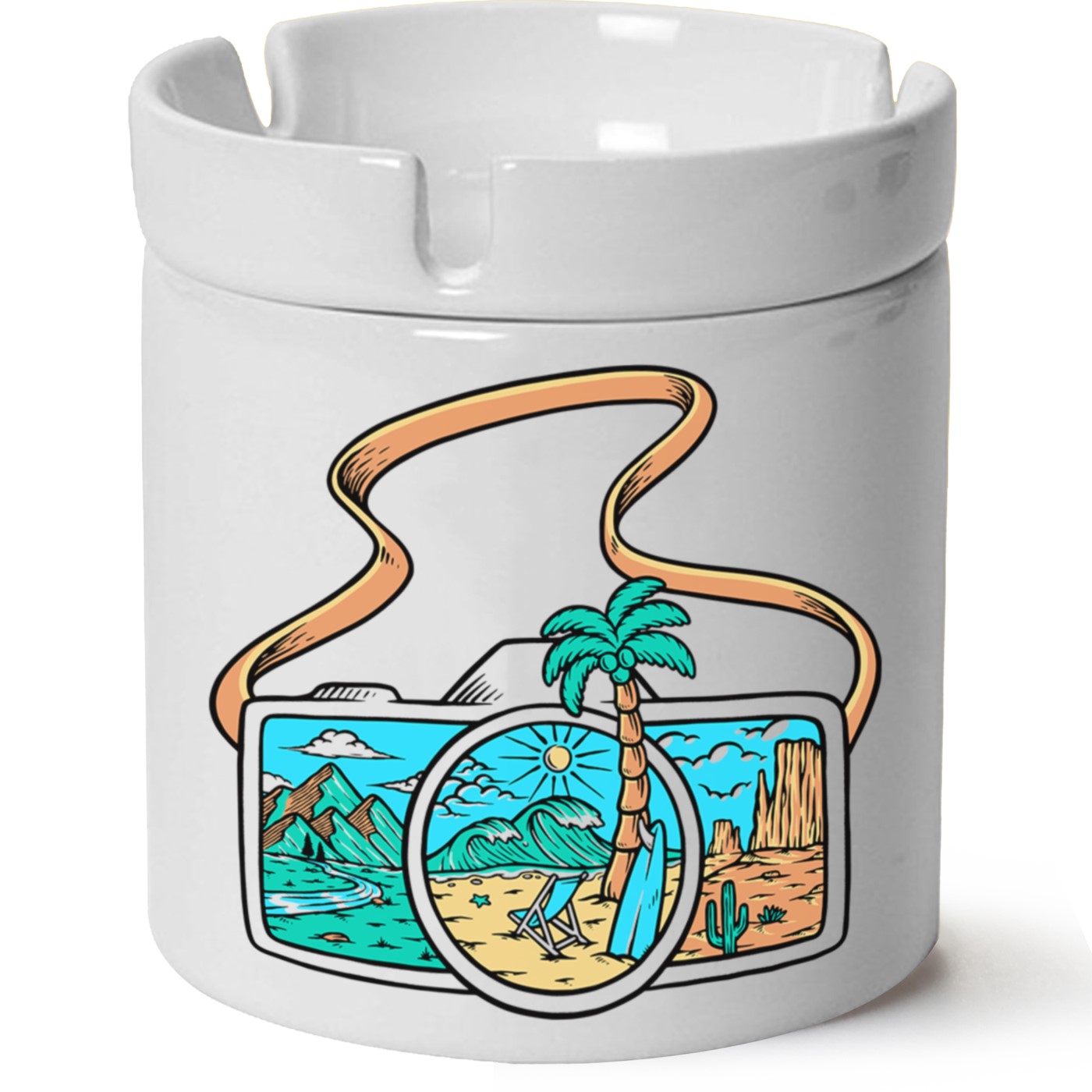 Macera-Doğa Baskılı Porselen At Söndür Küllük