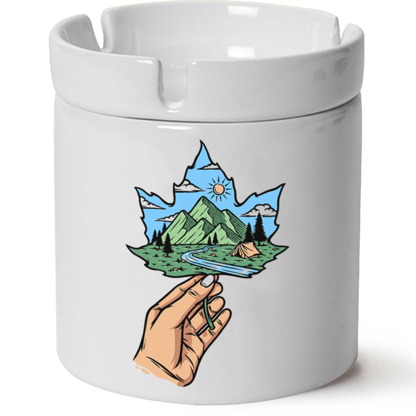 Macera-Doğa Baskılı Porselen At Söndür Küllük