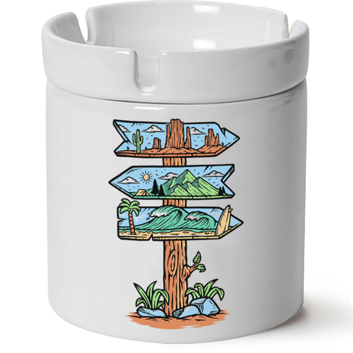 Macera-Doğa Baskılı Porselen At Söndür Küllük