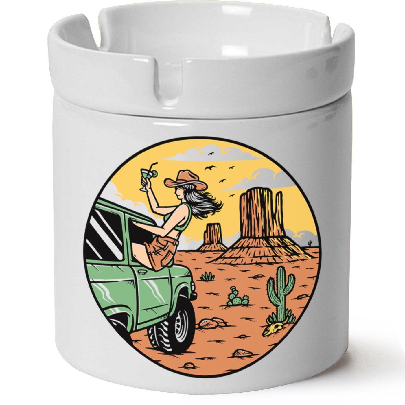 Macera-Doğa Baskılı Porselen At Söndür Küllük