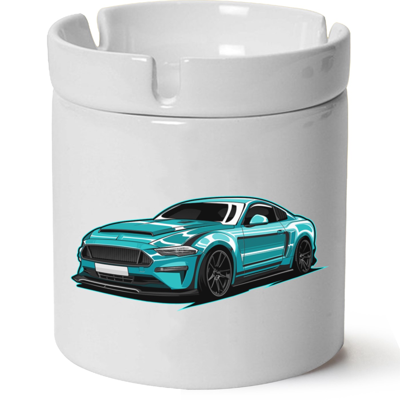 Ford Mustang Baskılı Porselen At Söndü Küllük