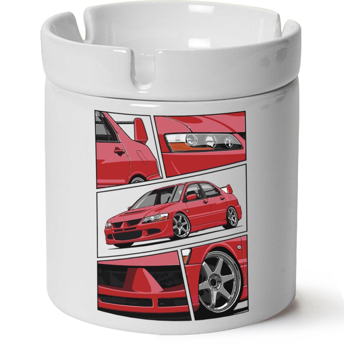 Mitsubishi Evo 8 Baskılı Porselen At Söndür Küllük