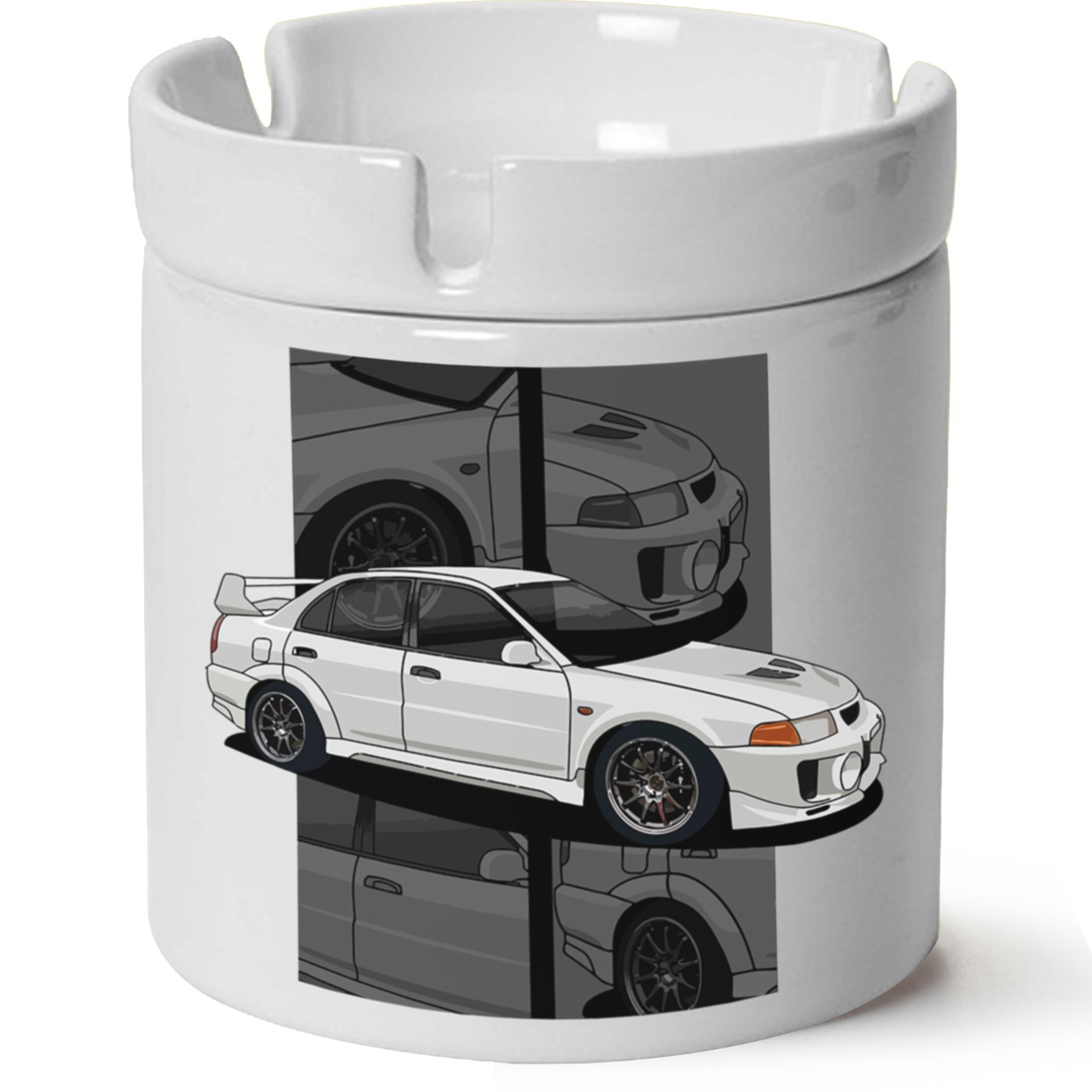 Mitsubishi Evo 5 Baskılı Porselen At Söndür Küllük