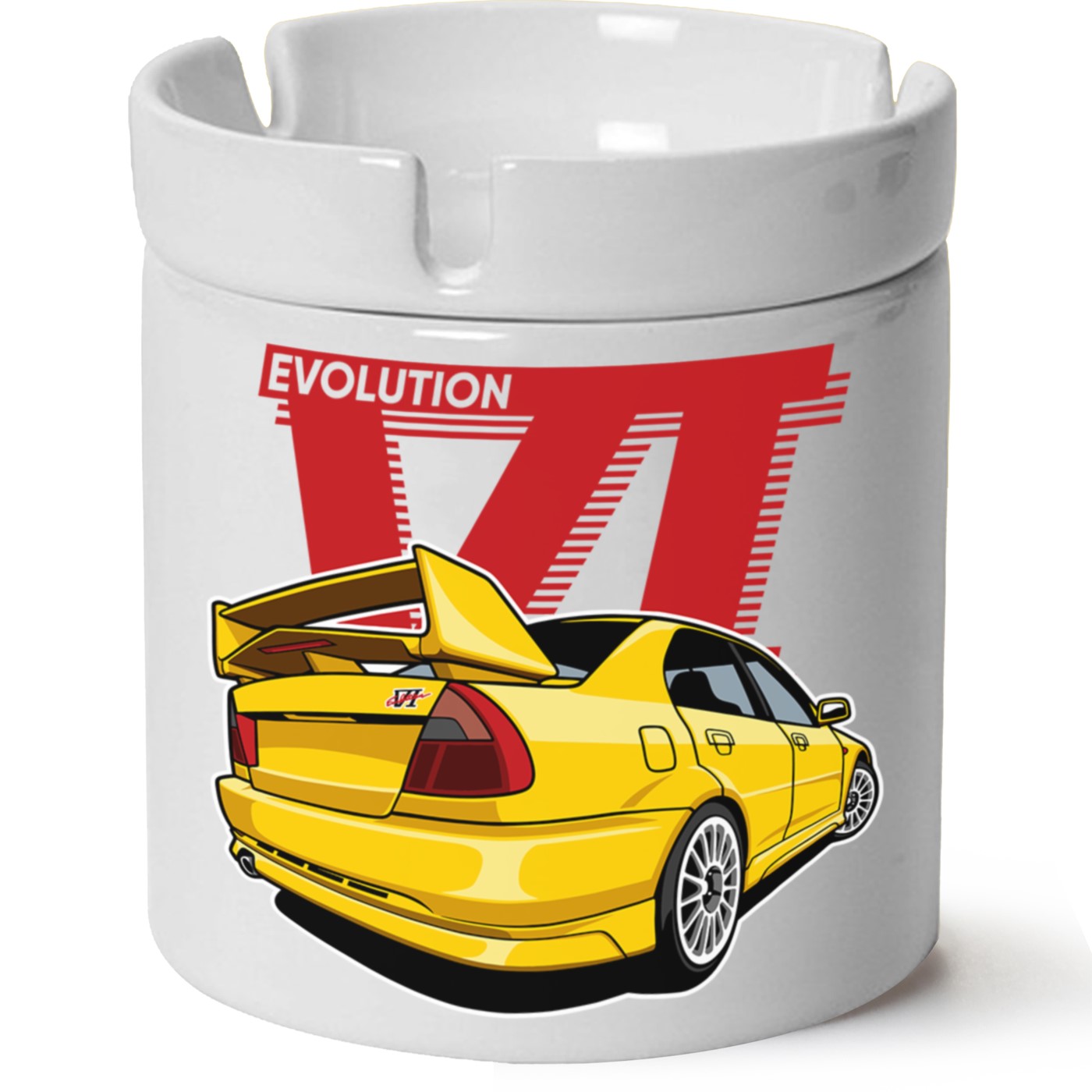 Mitsubishi Evo Baskılı Porselen At Söndür Küllük