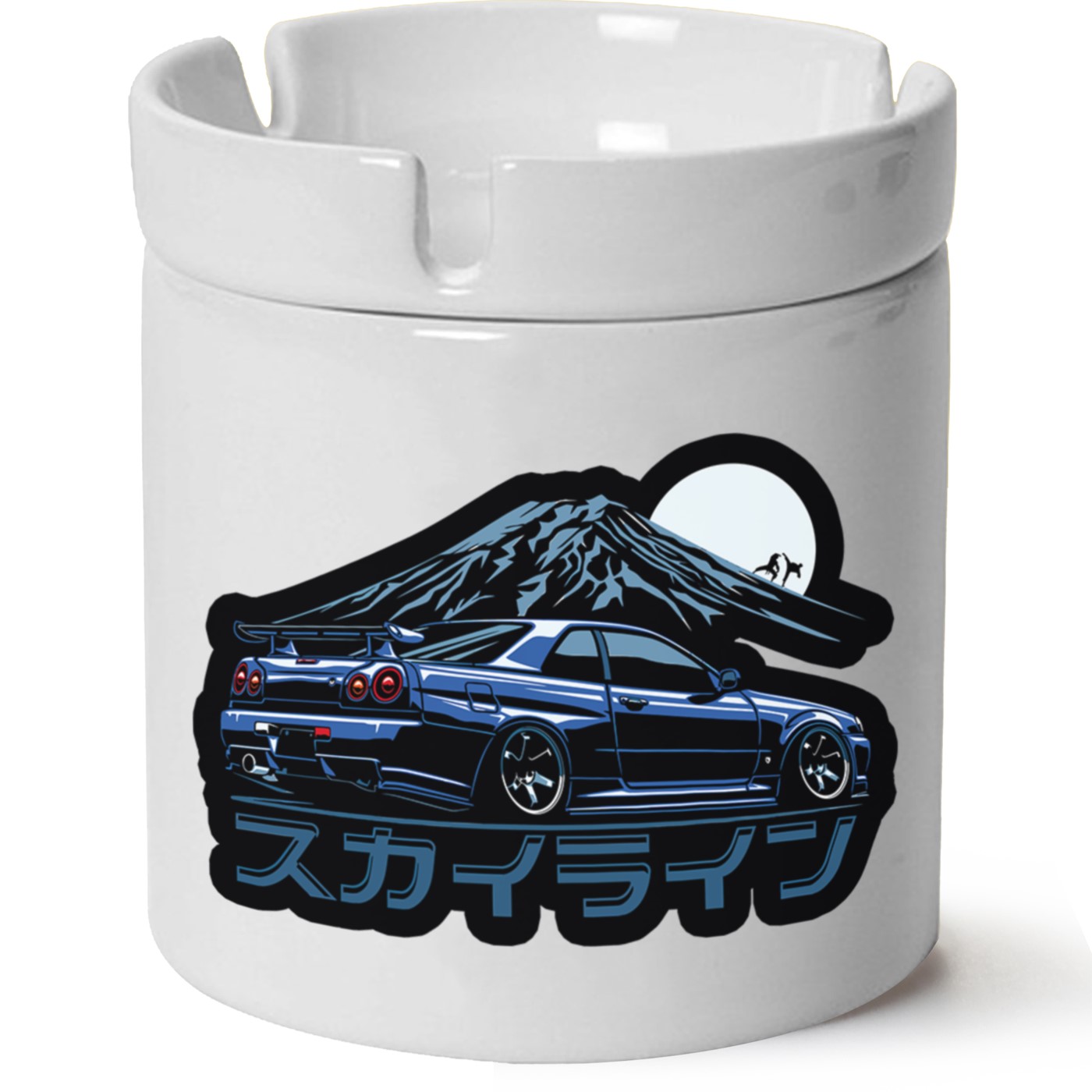 Nissan R34 Baskılı Porselen At Söndür Küllük