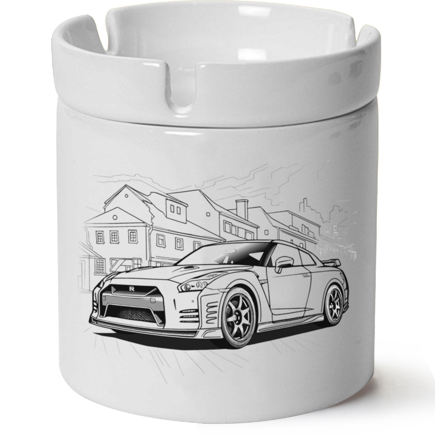 Nissan R35 Baskılı Porselen At Söndür Küllük