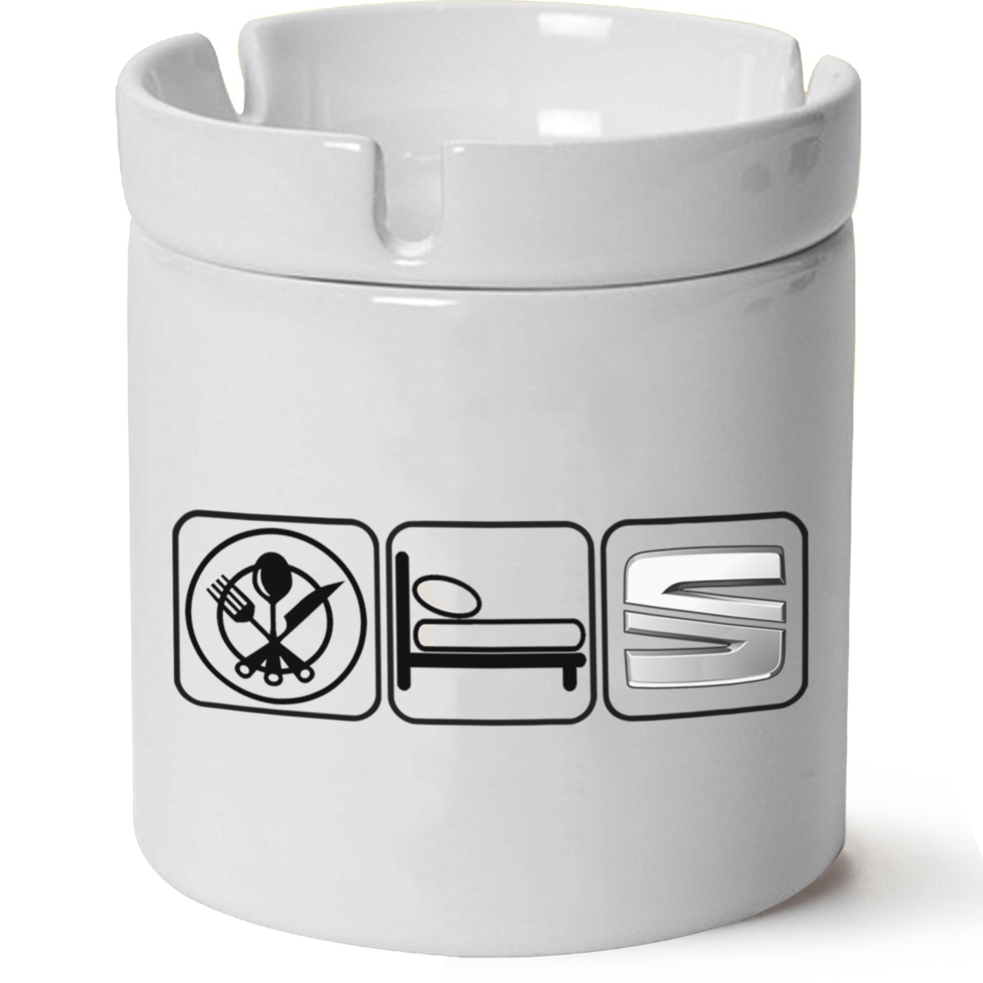 Seat Logo Baskılı Porselen At Söndür Küllük