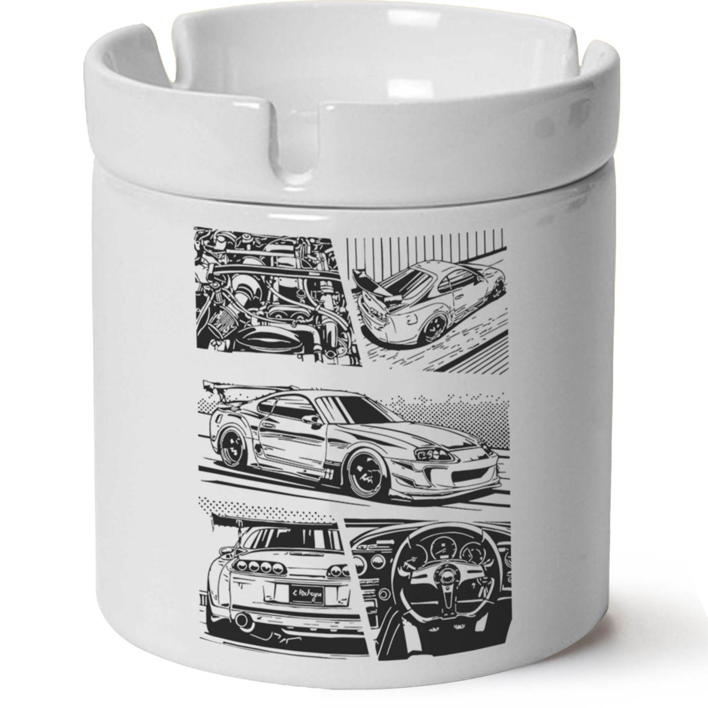 Toyota Supra Baskılı Porselen At Söndür Küllük